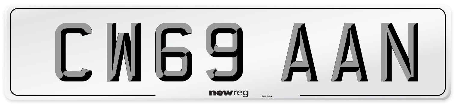CW69 AAN Number Plate from New Reg